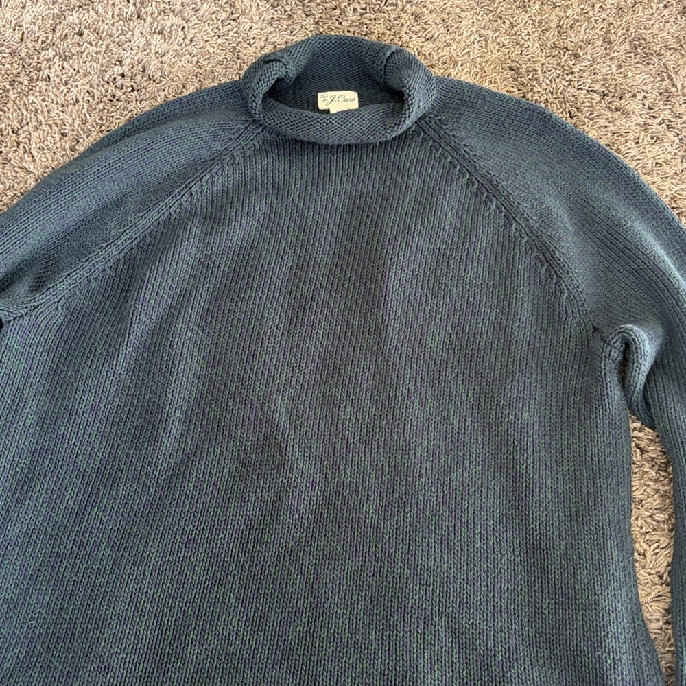 J.Crew roll neck Green blue Knit Sweater M